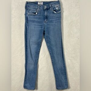AGOLDE Size 26 Los Angelas Distressed Medium Wash Stretch Denim Jeans EUC